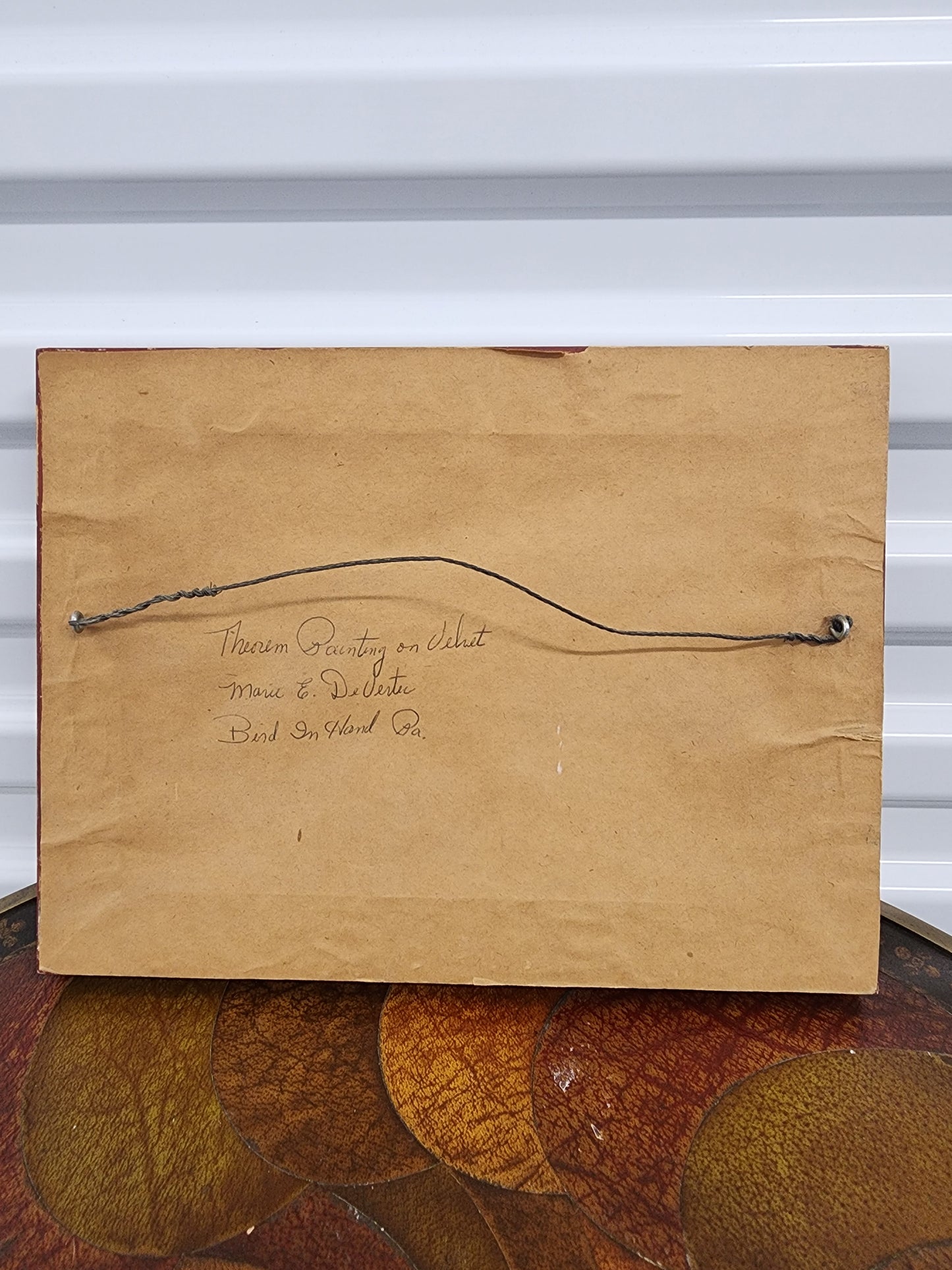 Lady on a Horse Theorem painting on Velvet by Marie E. DeVenter 1979