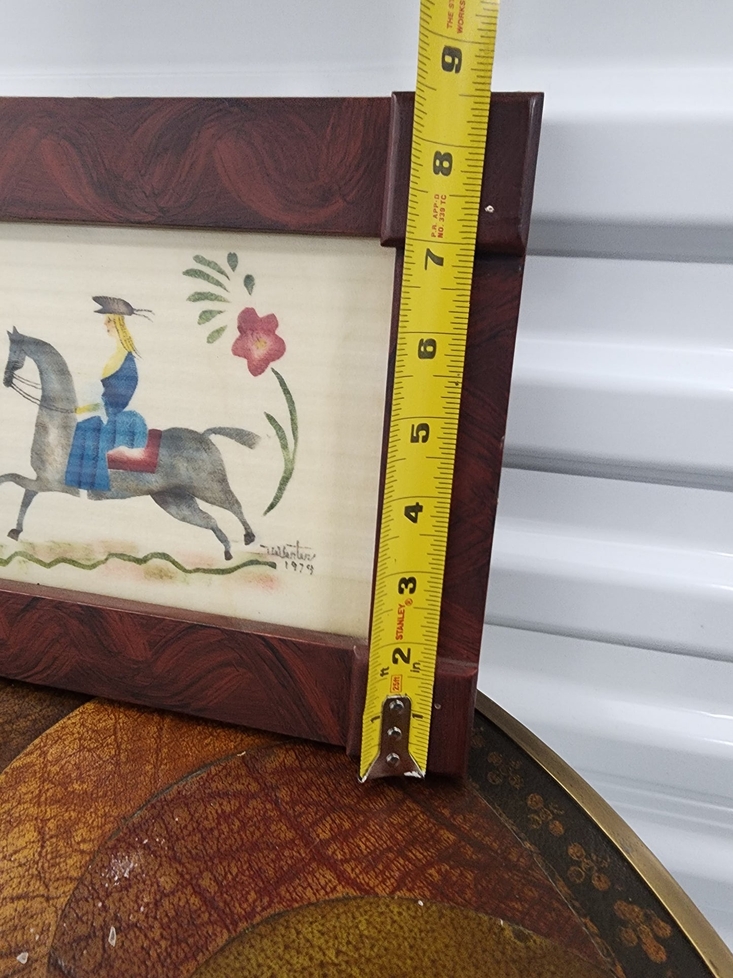 Lady on a Horse Theorem painting on Velvet by Marie E. DeVenter 1979