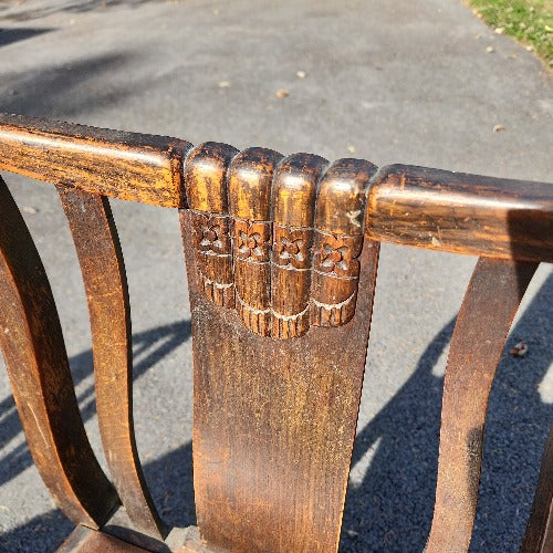 Art Nouveau Dining table with hidden leaves and 3 chairs Vintage