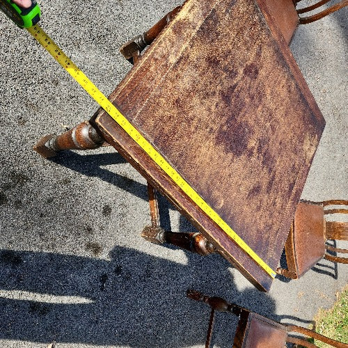 Art Nouveau Dining table with hidden leaves and 3 chairs Vintage