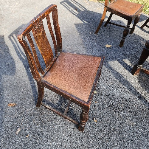 Art Nouveau Dining table with hidden leaves and 3 chairs Vintage